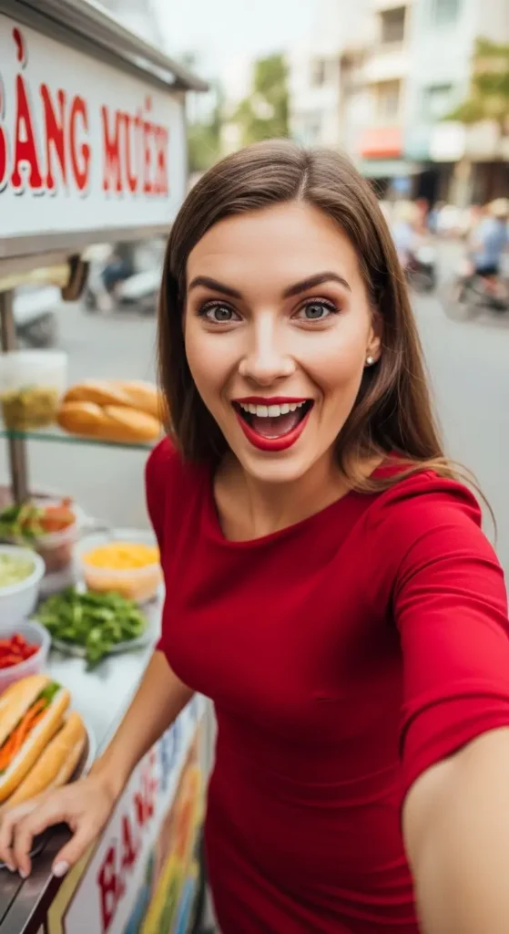 EXPLORE - Vietnamese Food Explained: Your Easy & Flavorful Starter Guide A stylish influencer explaining the story of Vietnamese food in front of a vibrant Banh Mi street cart in Saigon. Vietnamese Cuisine, Food Travel, Beginner's Guide, Asian Food, Cooking, Culture, Travel Vietnam, Food Blog, .