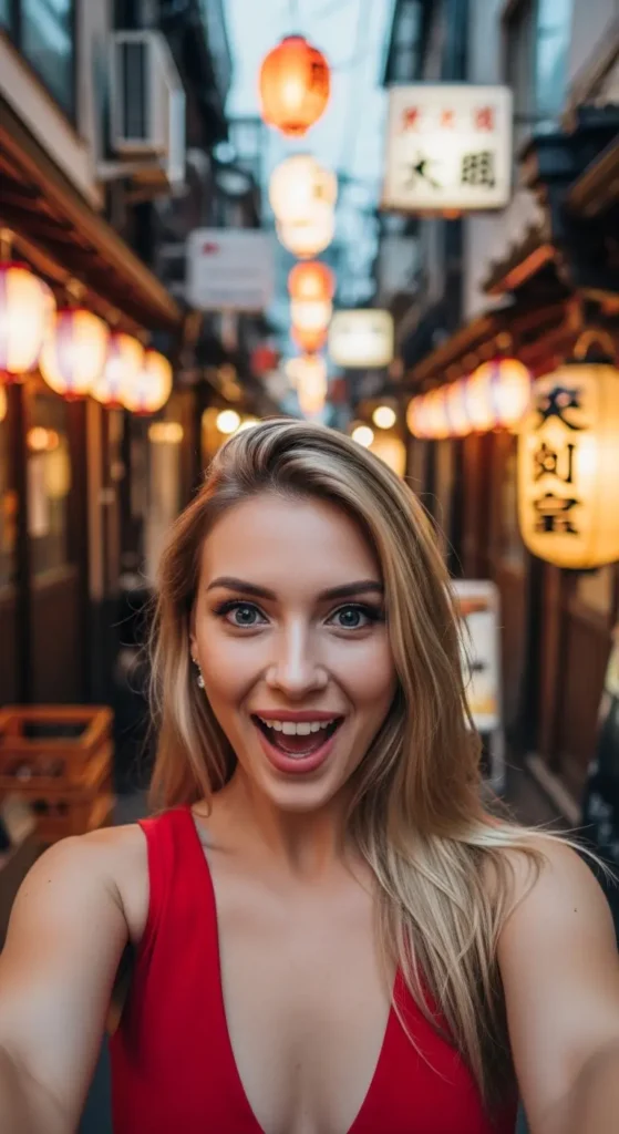 EXPLORE - Your Proven Guide to Japanese Food: Unlock a World of Flavor An excited influencer explaining the fun of Japanese food from a vibrant izakaya alley. apanese cuisine, food guide, travel Japan, washoku, beginner foodie, cultural food, Tokyo eats, Asian food blog, cooking basics, dining etiquette,