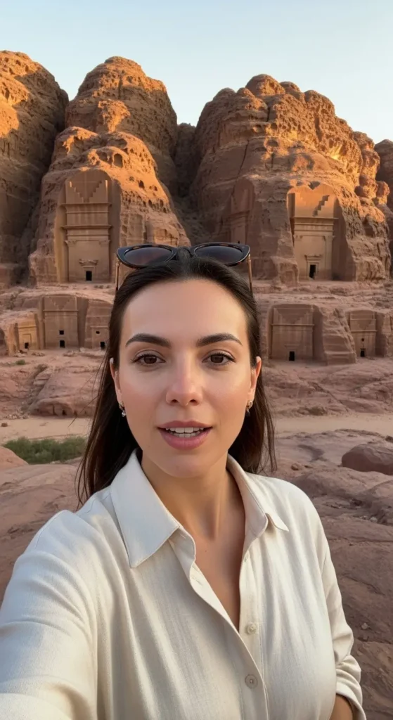 EXPLORE - How to Plan Your Best Saudi Arabia Vacation: A Step-by-Step Guide A stylish influencer sharing her experience with the modern Riyadh skyline on her Saudi Arabia vacation. Riyadh, modern Saudi Arabia, city travel, urban explorer, Kingdom Centre, KAFD, futuristic city, travel influencer, contemporary architecture, cityscape,