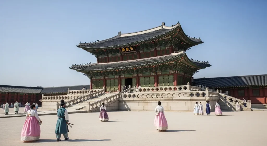 Yaz Explore - ๐ฐ๐ท South Korean Culture ๐ฐ๐ท | Theย Fascinatingย History You Can't Ignore ๐
โโ๏ธ Visitors in Hanbok at Gyeongbok Palace, a symbol of the Joseon Dynasty's influence on South Korean culture By Yaz Explore | YazExplore
E-X-P-L-O-R-E without limits at YazExplore